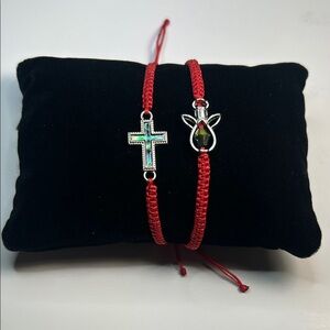 Red Cross and Angel Charm Bracelets